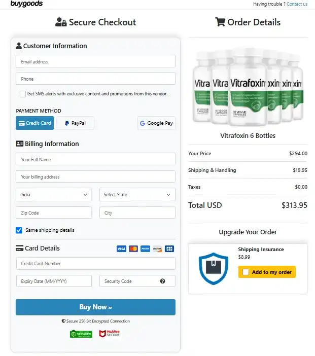 Vitrafoxin Vitrafoxin Order Page